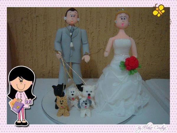 Topo de bolo noivo veterinário