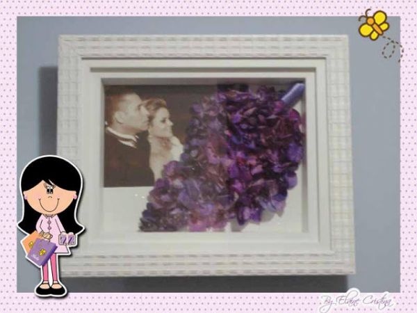Quadro com buque desidratado